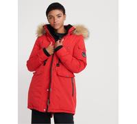 Superdry Women's Nadare Microfibre Parka, Red (Burnt Red Am), XS (Size:8)