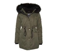 Superdry Women's Nadare Microfibre Parka Parka Not Applicable, Green (Military Duck COF), 8 (Manufacturer Size: X-Small)