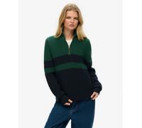 Superdry Womens Oversized Cotton Classic Stripe Half-Zip Jumper