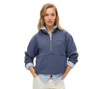 Superdry Women's Oversized Essential Logo Half Zip Sweatshirt, Lauren Navy, 12