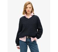 Superdry Womens Oversized V Neck Cable Jumper