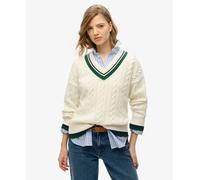 Superdry Womens Oversized V-Neck Cricket Knit Jumper Size 14