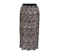 Superdry Women's Pleated Midi Skirt, Black (Alaskan Leopard Print O6v), M (Size:12)