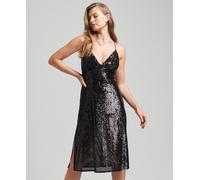 Superdry Womens Plunge Sequin Midi Slip Dress