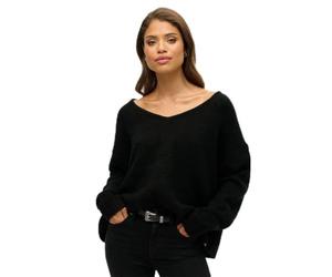 Superdry Women's Plus Size V-Neck Sweater, black, 12