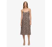 Superdry Print Button Cami Sleeveless Midi Dress Pink L Women