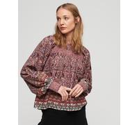 Superdry Womens Printed Smocked Woven Top