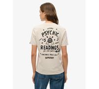 Superdry Psychic Readings Relaxed Fit Short Sleeve T-shirt Beige M Woman