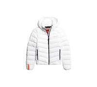 Superdry for woman. W5011594A Microfibre quilted hooded jacket white (XS), Casual, Recycled Polister