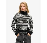 Superdry Roll Crop High Neck Sweater Black L Women