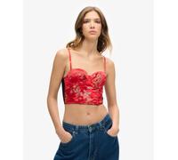 Superdry Womens Satin Floral Embroidered Corset Top