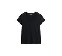 Superdry Women's Scoop Neck Tee C4-Basic Non-Printed T Shirt (W), Black/White, 12 (M)