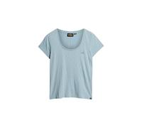 Superdry Women's Scoop Neck Tee C4-Basic Non-Printed T Shirt (W), Blue, 12