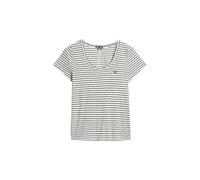 Superdry Women's Scoop Neck Tee C4-Basic Non-Printed T-Shirt (W), White/Dark Navy Striped, 20