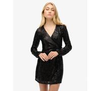 Superdry Womens Sequin Wrap Mini Dress