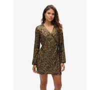 Superdry Womens Sequin Wrap Mini Dress
