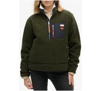 Superdry Womens Sherpa Pullover Halfzip Pocket - Dark Green - Size Small