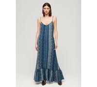 Superdry Womens Shirbori Blue Maxi Beach Cami Dress