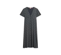 Superdry Women's Short Sleeve Printed Button Down Midi Dress, Ditsy Floral Navy Blue, 12