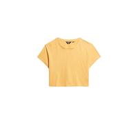 Superdry Women's Slouchy Cropped Tee C4-Basic Non-Printed T-Shirt (W), Sauterne Yellow, 10