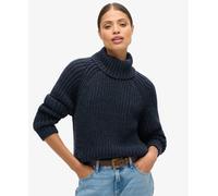 Superdry Slouchy Stitch Roll Neck Sweater Blue L Women