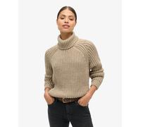 Superdry Slouchy Stitch Roll Neck Sweater Beige XL Women