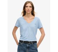 Superdry Studios Slub Embroidered Short Sleeve V Neck T-shirt Blue XS Women