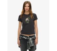 Superdry Womens Small Tattoo Rhinestone Fitted T-Shirt