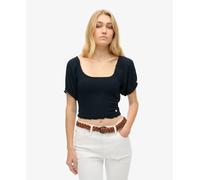 Smocked woven women's T-shirt Superdry Bleu XL