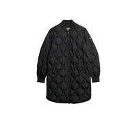 Superdry Women's Studios Long Liner Jacket A4-Padded, Black/White, 14