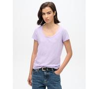 Superdry Scoop Neck short sleeve purple women's t-shirt. - XS