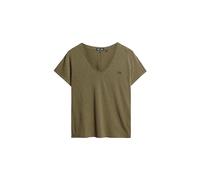 Superdry Women's Studios Slub Emb Vee Tee C4-Basic Non-Printed T Shirt (W), Verdure, 10 (S)