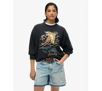 Superdry Suika Embroidered Loose Sweatshirt Black M Woman
