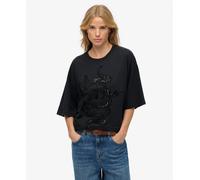 Women's oversized tattoo effect graphic T-shirt Superdry Noir S