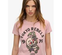 Women's 90s T-shirt Superdry Tattoo Graphic Rose S