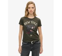 Superdry Tatto Graphic 90´s Short Sleeve T-shirt Green XS Woman