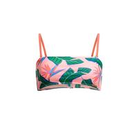 Superdry Women's Tropical Print Bandeau Bikini Top, Malibu Pink Paradise, L