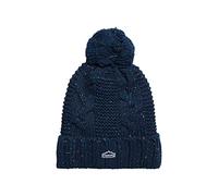 Superdry Women's Vintage Cable Beanie Beret, Azul Oscuro,