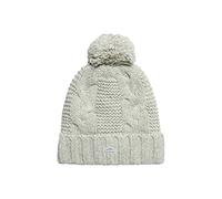 Superdry Women's Vintage Cable Beanie Beret, gris claro,