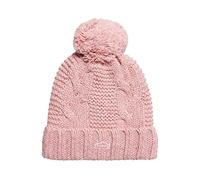 Superdry Women's Vintage Cable Beanie Beret, Tweed rosa,