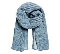 Superdry Women's Vintage Cable Scarf (Soft Blue Tweed)