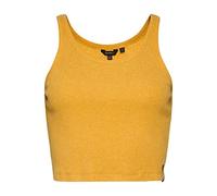 Superdry Women's Vintage Crop Ribbed Vest, Ochre Marl, S