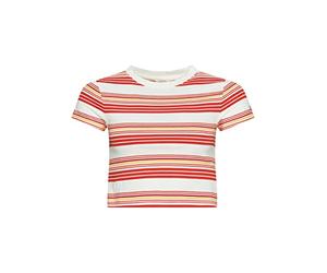 Superdry Women's Vintage Crop Tee White/Red Stripe 40, White/Red Stripe, 12 (M)