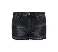 Superdry Women's Vintage Denim Hot Short, Black/White, 26W