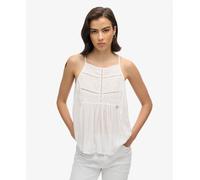 Superdry Vintage Lace Yoke Sleeveless T-shirt White L Women