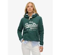 Superdry Vintage Logo Metallic Hoodie Green XL Woman