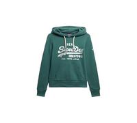 Superdry Vintage Logo Metallic Hoodie Green M Woman