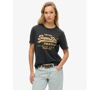Superdry Vl Metallic Relaxed Short Sleeve T-shirt Black S Woman