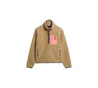 Superdry Womens Vintage Retro Half Zip Fleece - Classic Tan - 12