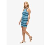 Superdry Vintage Stripe Sleeveless Short Dress Blue L Woman